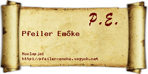 Pfeiler Emőke névjegykártya